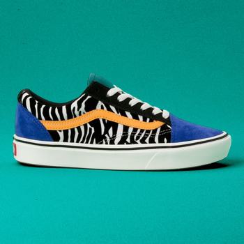 Damske Tenisky Vans Zebra ComfyCush Old Skool Tidepool/Surf The Web VA39GXMZP